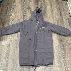 Oversize grey trench coat